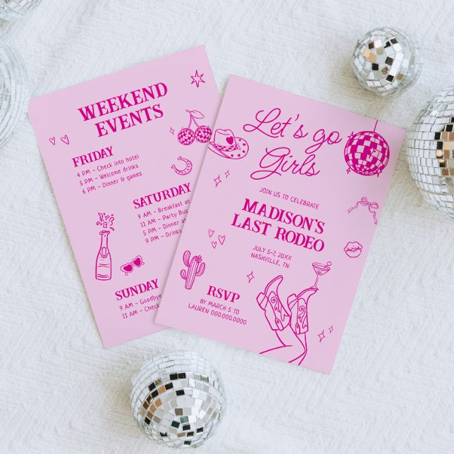 Last Rodeo Disco Cowgirl Bachelorette Invitation (Creator Uploaded)