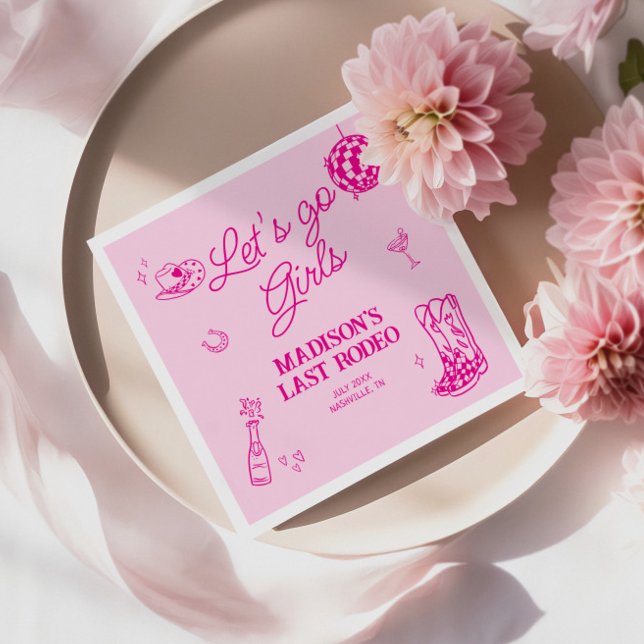 Last Rodeo Disco Cowgirl Bachelorette Napkin (Creator Uploaded)