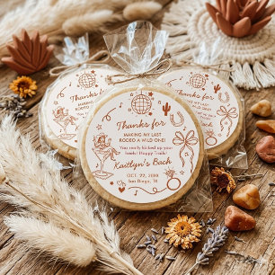 Last Rodeo Disco Cowgirl Bachelorette Party Favour Classic Round Sticker