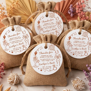 Last Rodeo Disco Cowgirl Bachelorette Party Favour Tags