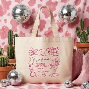 Last Rodeo Disco Cowgirl Bachelorette Party Large Tote Bag