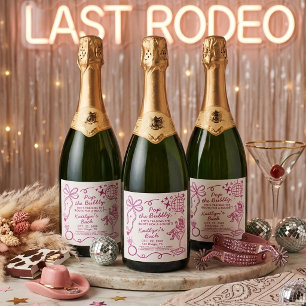 Last Rodeo Disco Cowgirl Bachelorette Party Sparkling Wine Label