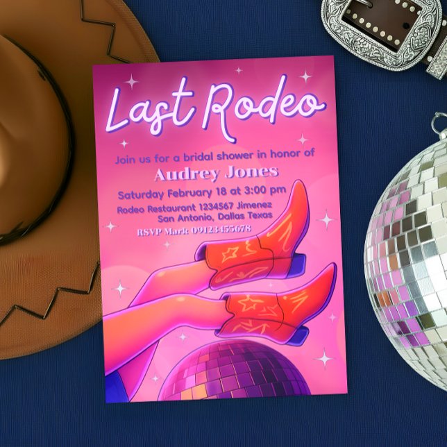 Last Rodeo - Disco Cowgirl Invitation (Last Rodeo - Disco Cowgirl Invitation)