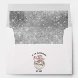 Last Rodeo Disco Cowgirl Pink Disco Ball Envelope