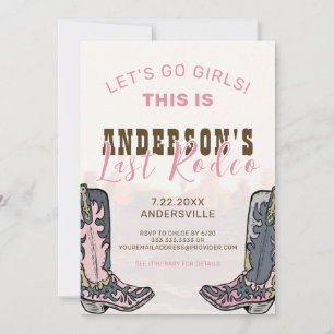 Last Rodeo Nashville Bachelorette Weekend Party In Invitation