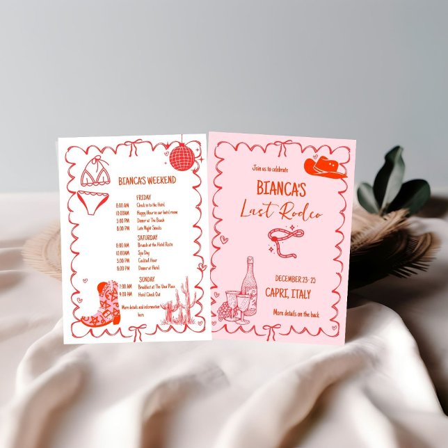 Last rodeo Nashville Bachelorette Weekend Party Invitation (Creator Uploaded)