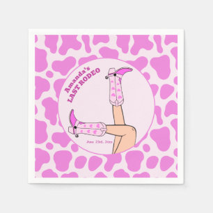 Last Rodeo Pink Cowgirl Bridal Shower Party Napkin