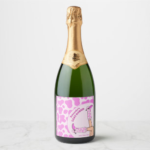 Last Rodeo Pink Cowgirl Bridal Shower Party Sparkling Wine Label