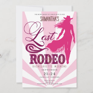 Last Rodeo Pink Cowgirl Nash Bash Bachelorette Invitation