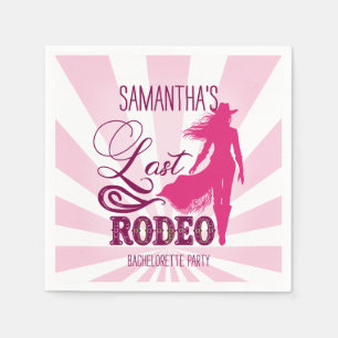 Last Rodeo Pink Red Cowgirl Nash Bash Bachelorette Napkin