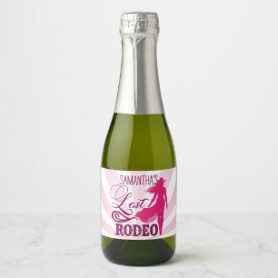 Last Rodeo Pink Red Cowgirl Nash Bash Bachelorette Sparkling Wine Label
