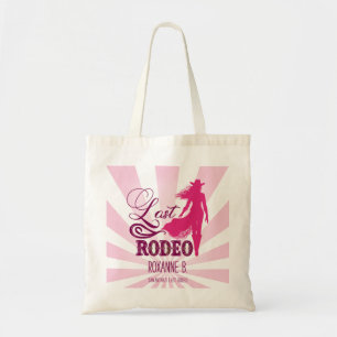 Last Rodeo Pink Red Cowgirl Nash Bash Bachelorette Tote Bag