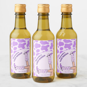 Last Rodeo Purple Cowgirl Bridal Shower Party Wine Label