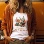 Last Rodeo T-Shirt<br><div class="desc">Last Rodeo T-Shirt. Let's go, girls! Get ready for a wild ride into the Wild West! This t-shirt is fun and perfect for a western-themed bridal shower or bachelorette weekend. Unique and original, featuring hand-drawn and watercolor-painted cacti, cowboy boots, and hats. Easy to customize and will take you and your...</div>
