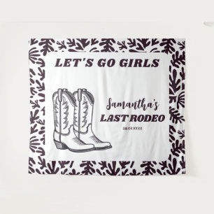 Last Rodeo Western Cowgirl Bachelorette Party Tapestry