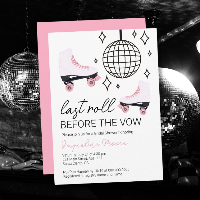 Last Roll Before Vow Roller Disco Bridal Shower Invitation (Last Roll Before Vow Roller Disco Bridal Shower Invitation
)