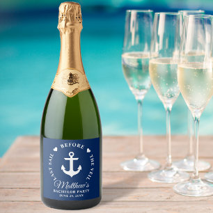 Last Sail Before The Veil Bachelor Party Sparkling Wine Label