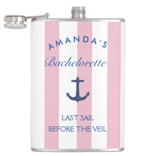 Last Sail Before The Veil Bachelorette Flask