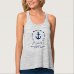 Last Sail Before The Veil Bachelorette Party Grey Tank Top<br><div class="desc">Last Sail Before The Veil Nautical Bachelorette Party Anchor Hearts Navy Blue Grey Tank Top</div>