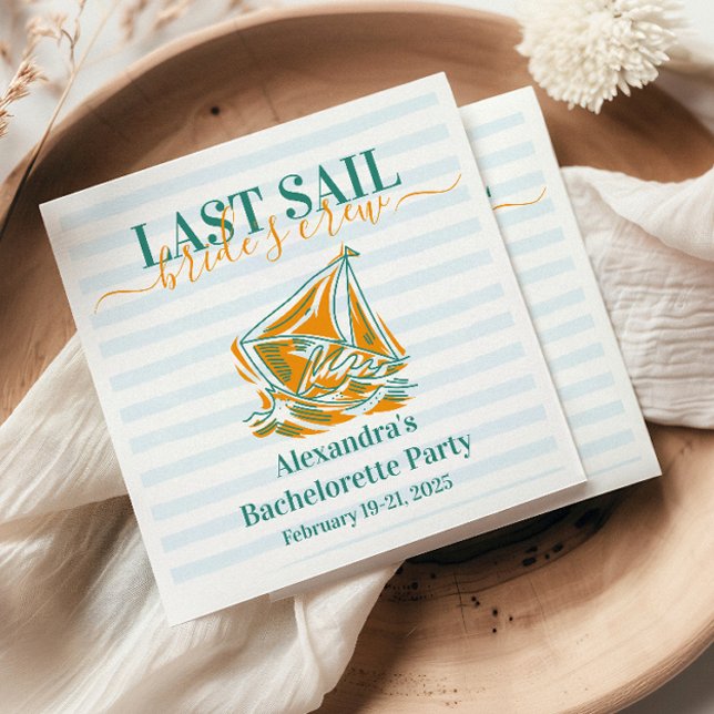 Last Sail Before the Veil Bachelorette Party  Napkin (Creator Uploaded)