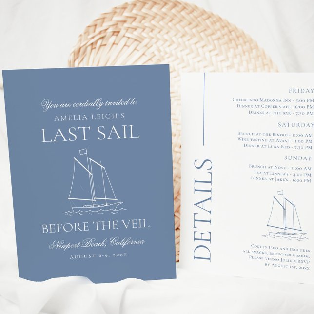 Last Sail Before The Veil Bachelorette Weekend Invitation (Creator Uploaded)