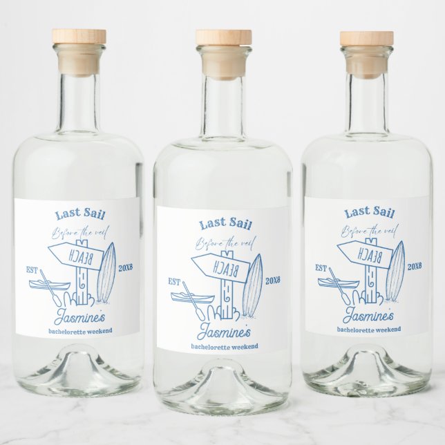 Last sail Before The veil Bachelorette weekend Liquor Bottle Label (Bottles)