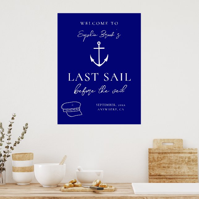 Last Sail Before The Veil Bachelorette Weekend Poster (Kitchen)