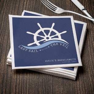 Last Sail Before the Veil Helm Bachelorette Party Napkin