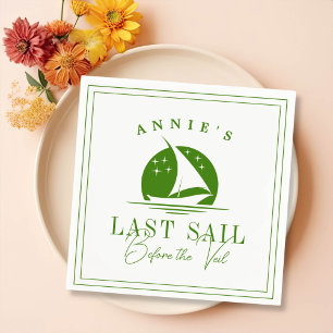 Last Sail Before the Veil Nautical Bachelorette Napkin