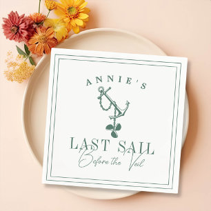Last Sail Before the Veil Nautical Bachelorette Napkin