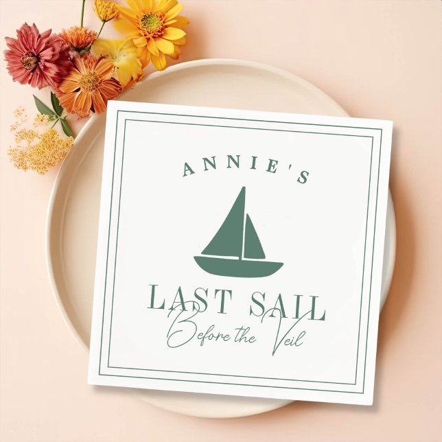 Last Sail Before the Veil Nautical Bachelorette Napkin (Creator Uploaded)