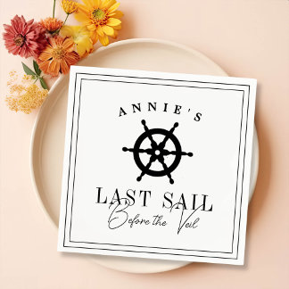 Last Sail Before the Veil Nautical Bachelorette Napkin