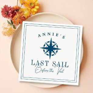 Last Sail Before the Veil Nautical Bachelorette Napkin