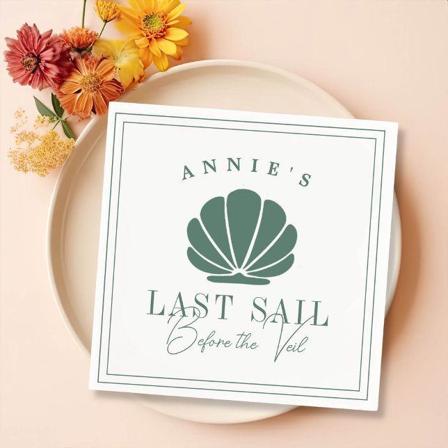 Last Sail Before the Veil Nautical Bachelorette Napkin (Creator Uploaded)