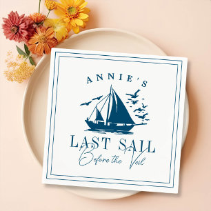 Last Sail Before the Veil Nautical Bachelorette Napkin