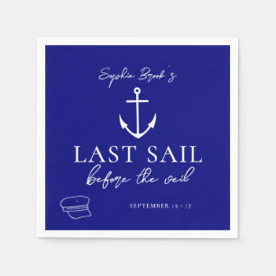 Last Sail Before The Veil Nautical Bachelorette Napkin