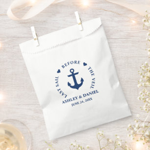 Last Sail Before The Veil Nautical Hearts Anchor Favour Bag
