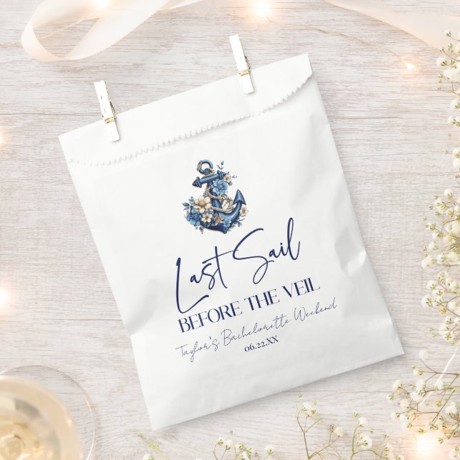 Last Sail Before Veil Bachelorette Weekend Party Favour Bag (Clipped)