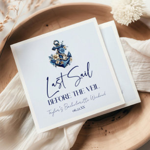 Last Sail Before Veil Bachelorette Weekend Party Napkin