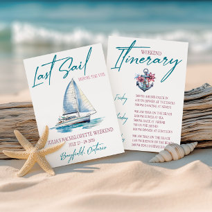 Last Sail, Sailing Bachelorette Weekend Party Invitation