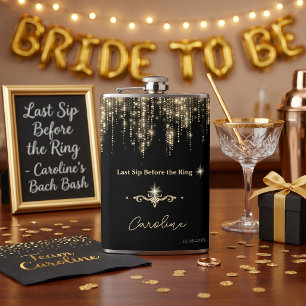 Last Sip Before the Ring Personalized Bride to Be Hip Flask