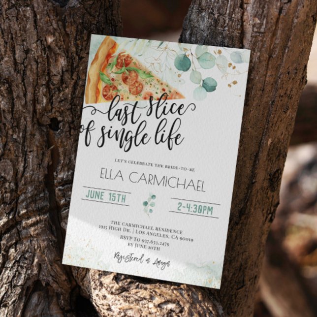 Last Slice of Single Life Bridal Shower  Invitation (Creator Uploaded)