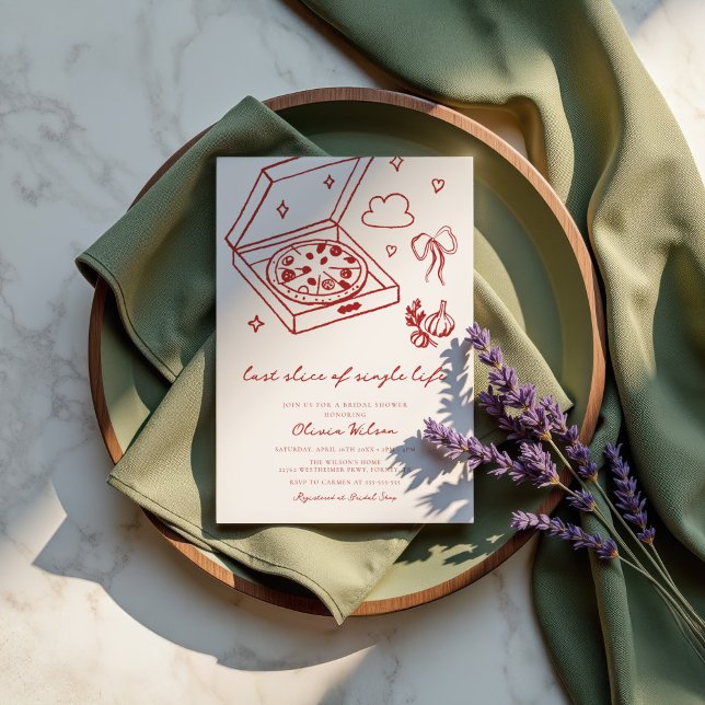 Last Slice Pizza Bridal Shower Invitation (Creator Uploaded)