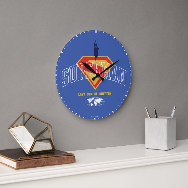 Last Son of Krypton Emblem Large Clock (Office)