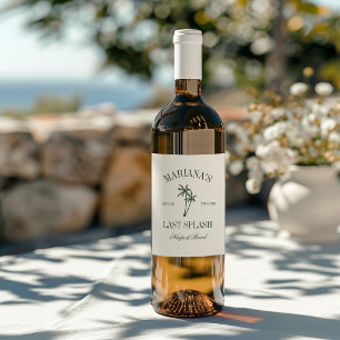 Last Splash Beach Palms Bachelorette Wine Label