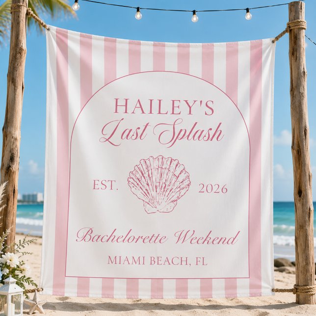 Last Splash Coast Pink Bachelorette Tapestry (Creator Uploaded)