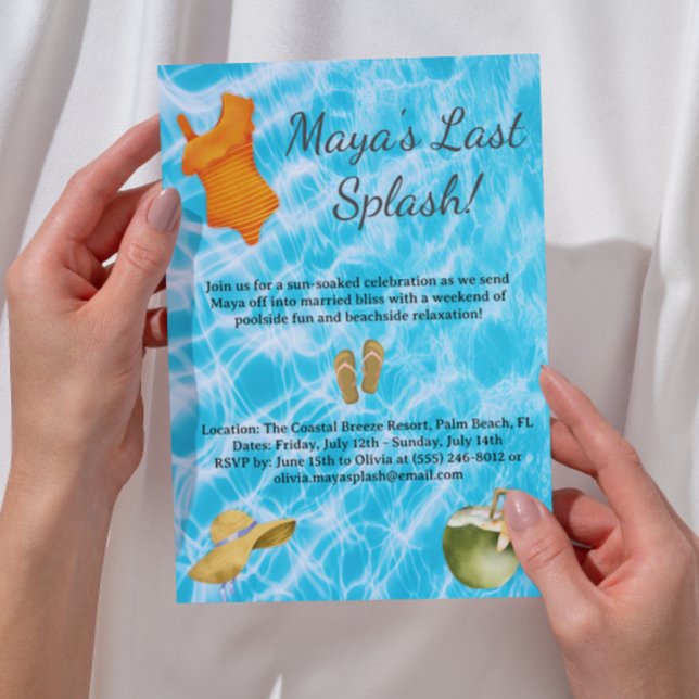 Last Splash  Itinerary & Bachelorette Party Invitation (Creator Uploaded)