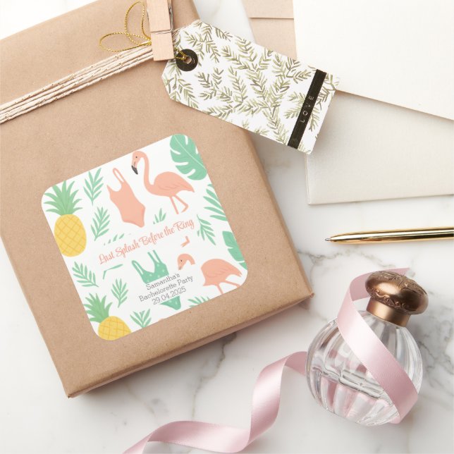 Last Splash" Sticker with Palm Trees, Swimsuits (Gifting)