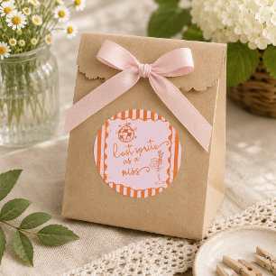 Last Spritz as a Miss Bachelorette, Bridal Shower Square Sticker