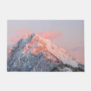 Last sun light on mountain Storžič, Slovenia Doormat